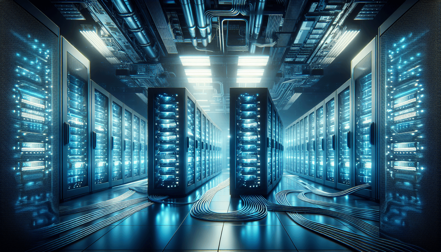 Server room in a data center